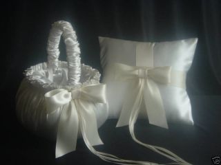 Newly listed 2 IVORY Flower Girl Baskets & 1 Ring Bearer Pillow, Made 