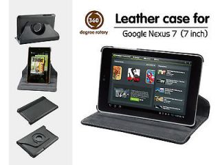   Nexus 7 inch Tablet 360° Rotating Leather Stand Case Cover Black