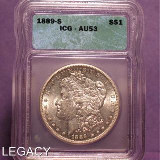 1889 S Morgan Silver Dollar ICG AU53 (NS+
