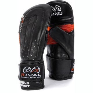 RIVAL LEATHER BAG MITTS MEDIUM g​loves mma boxing speed