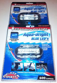 BLUE UNDERWATER LED BOAT LIGHT 4 INCLUDED 3.5X1.5 600 LUMENS