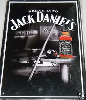 NOVELTY JACK DANIELS WHISKEY POOL TABLE COLLECTABLE DISPLAY TIN PLATE