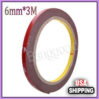 New 6mm*3M Auto Car Motor Acrylic Foam Double Sided Attachment Tape 