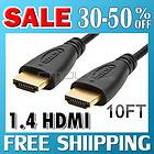 10 FT New Premium HDMI Cable 3D Male 1080p High Speed for PS3 LCD HDTV 