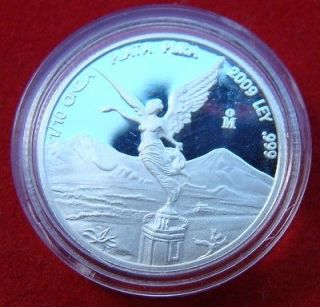SILVER Coin 1/10 oz 2009 MEXICO LIBERTAD .999 Fine ANGEL EAGLE & SNAKE 