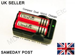 Genuine UltraFire 18650 3000mAh Batterys complete with charger UK 