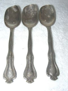 DH) Three large 1847 Rogers Bros. XS Triple Silverplate 8 Spoons 6.3 