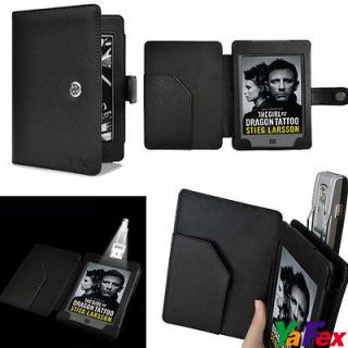   New Black Leather Case Cover with LED Light for  Kindle Touch 3G