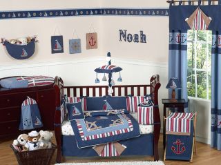   NAUTICAL BOAT BABY CRIB BEDDING SET FOR NEWBORN BOY SWEET JOJO DESIGNS