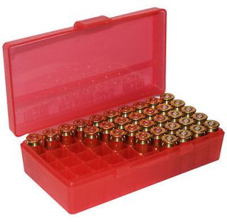   Gard™ 50 Round Ammo Box Pistol Flip Top CLEAR RED P50 9M 16 9mm 380