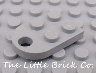   LEGO ♥ Plate 2 x 3 with Rounded End & Hole (3176) MdStone Grey x 4
