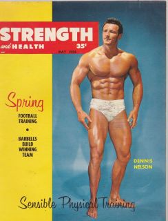 MAY 1956 STRENGTH & HEALTH vintage bodybuilding magazine DENNIS NELSON