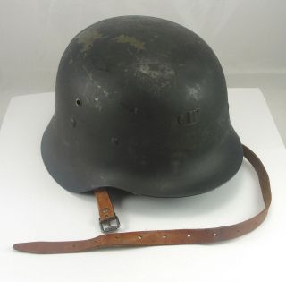   II Spanish Helmet Modelo Z 1942 Steel Original Leather Strap & Liner
