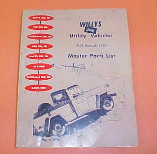 1952 1953 1954 1955 1956 1957 WILLYS JEEP UTILITY VEHICLES PARTS 