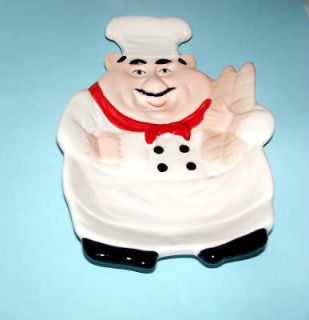 FAT CHEF~ Spoonrest Bistro Italian Cook Candy Holder New