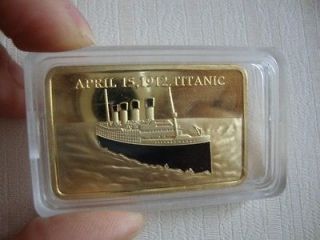 1912 RMS TITANIC 100 YR ANNIVERSARY 1 OZ .999 24K PURE GOLD LAYERED 