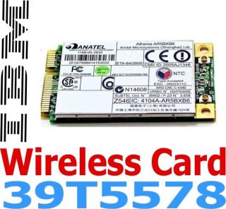   Thinkpad R60,R61 Mini PCI Express WIFI Card 39T5578 Atheros AR5BXB6