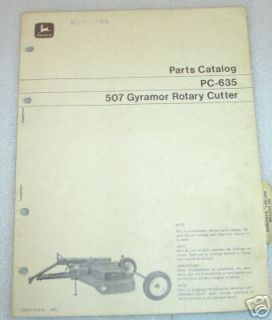 John Deere 507 Gyramor Rotary Cutter Parts Catalog jd