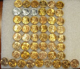 1941 PDS   1958 PDS Choice to Gem RED BU COMPLETE Lincoln Wheat Set