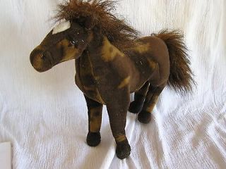 Stuffed Plush Chocolate Brown White Blaze Horse Pony Toy Cuddle CUTE