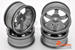   RC R/c Racing Touring DRIFT Car 6 Spoke 3mm DRIFT LP26 Wheels Rims Set