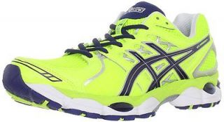 ASICS MENS GEL NIMBUS 14  RUNNING SHOES NEON YELLOW NAVY 