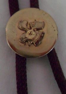 Vintage Western Bolo Tie Mens Necklace Loyal Order Of Moose Lodge L.O 