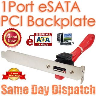 External E SATA to Internal Serial ATA PCI Bracket Slot Motherboard PC 