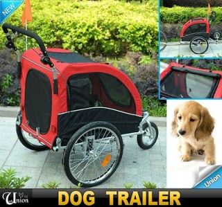 New Pet Dog Bike Bicycle Trailer Stroller Double Space Black Red Brake 
