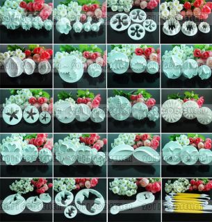   flowers leaves fondant cake cutter plungers cookies sugarcarft