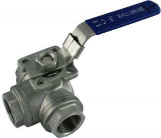 way Ball Valve Stainless Steel Female Port T/L Type 304 SUS304 