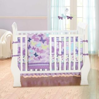   & Violet Baby Girl Butterfly Discount Nursery Crib Bedding Set