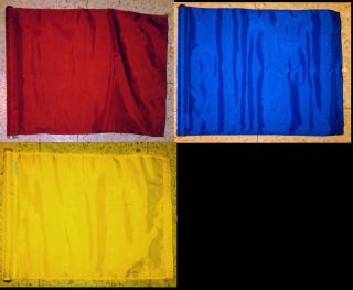 New Nylon Golf Flags  red, blue, yellow, 20 x 13.5, 1/2 pole sleeve 