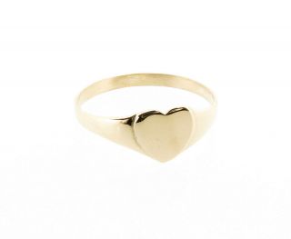   Yellow Gold Childrens and Baby Heart Signet Ring   Made in England
