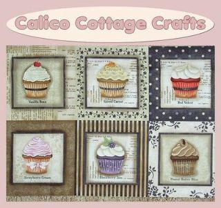 Cupcakery Bakery Sweet Treats Quilting Patchwork 14 Squares Panel 