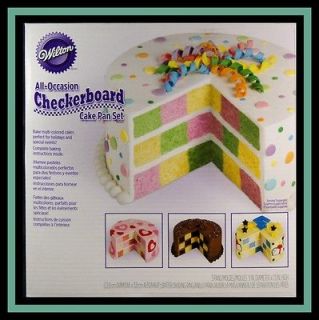 NEW Wilton ***Checkerboard*** 4 pc Cake Pan Set NIB #9961