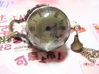   ball steampunk Vintage style pocket clocket watch pendant necklace