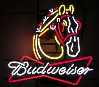   Clydesdale Horse Beer Neon Sign Bar Bud Open mancave wall lamp light