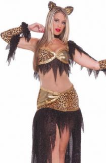 Womens Sexy Leopard Ballroom Dancing Cat Outfit Costume