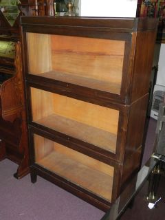 Vintage 3 Stack Section Barrister Bookcase,Stacking Book Shelf,Glass 