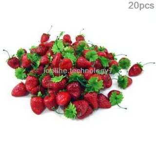 20 x fake strawberry artificial fruit faux food house kitchen party 