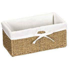 Canvas Lined Seagrass Basket   Small