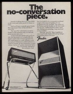 1972 Fender Bass amp 400 P.S. photo vintage print ad
