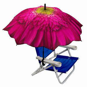    PURPLE DAISY Clamp On Portable Beach Patio Sun Umbrella Windproof