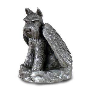 PEWTER Angel SCHNAUZER Dog Figurine Statue New