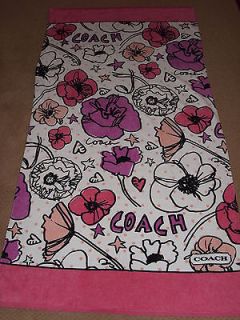 Coach X Large Kyra Daisy Print Beach Bath Towel 82597~NEW w/ TAG