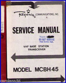 REGENCY Manual #300 4245 700 VHF Base Station MCBH45