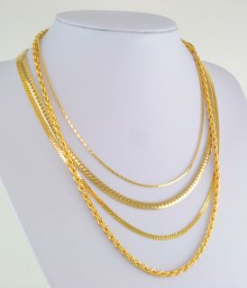 Joan Rivers 14kt Yellow Gold Ep Set of 4 Nesting Chains Wardrobe