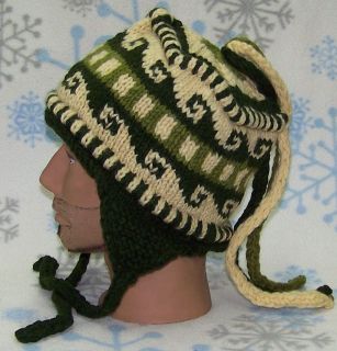 Wool Winter Ear Flap Ski Hat,Cap,Beanie,Stocking,Snowboard,Nepal 