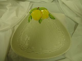 Vintage Georges Briard Signed Triangular Peach Basket Weave Plate/Tray